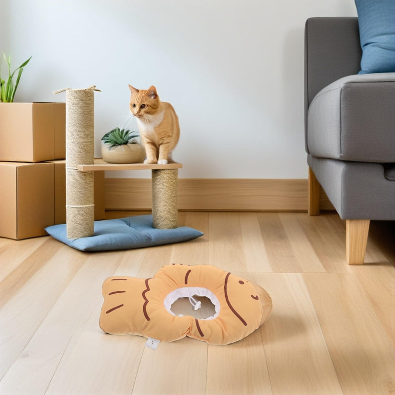 ULTECHNOVO Adjustable Donut-Shaped Elizabethan Collar with Flexible Fit for Post-Surgery Recovery and Wound Protection, Soft Polyester for Cats