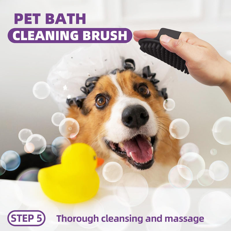 Dog Brush for Shedding, 7 PCS Dog Grooming Brush Kit Including Undercoat Rake, Slicker Brush, Dematting Comb, Nail Clipper, Bath Brush for Long & Short Haired Dogs, Cats - Purple A-Purple