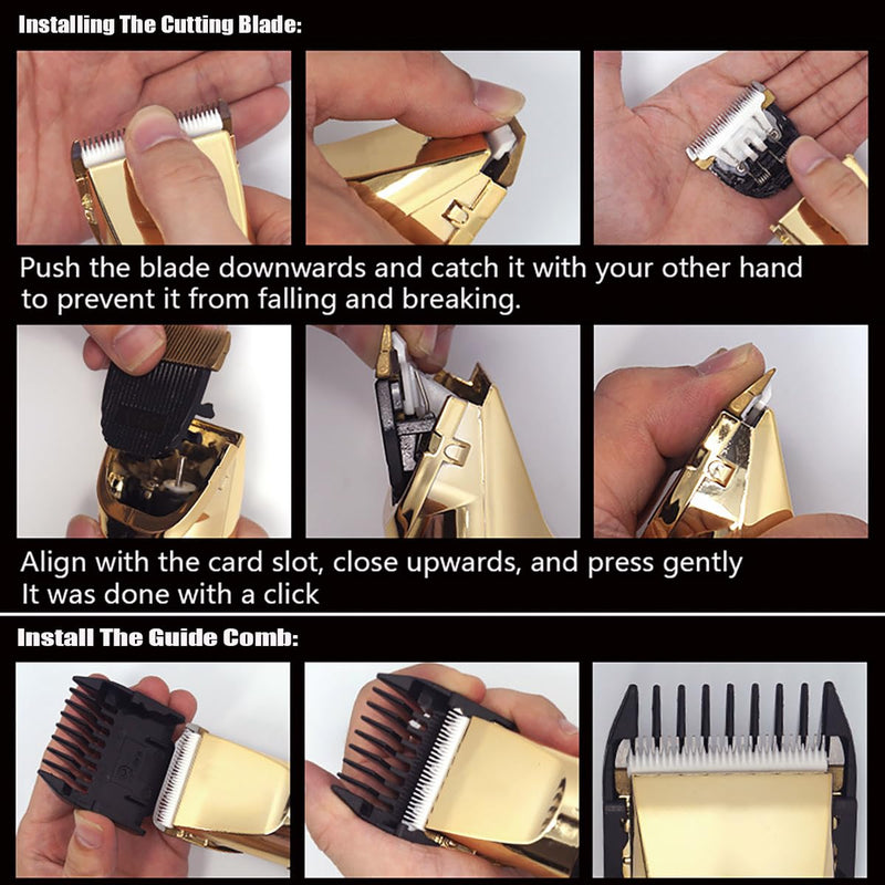 Heavy Duty Pet Grooming Clippers, Powerful 36V Motor for Thick Coats, Professional Grooming Shears Fur Hair Trimmers Tool for Dogs, Sheep, Horses, Livestock & Cats (Gold) Gold