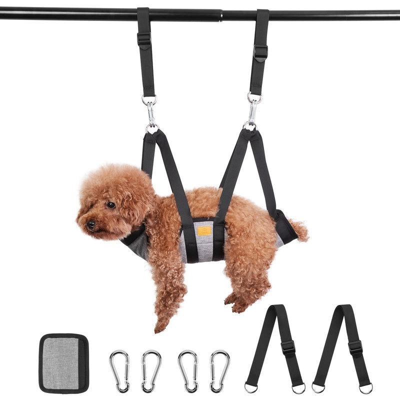 Ownpets Pet Grooming Hammock, Dog Grooming Hammock with Carabiners, Breathable Pet Grooming Harness Sling for Grooming, Hair Nail Trimming Cutting & More, S Small