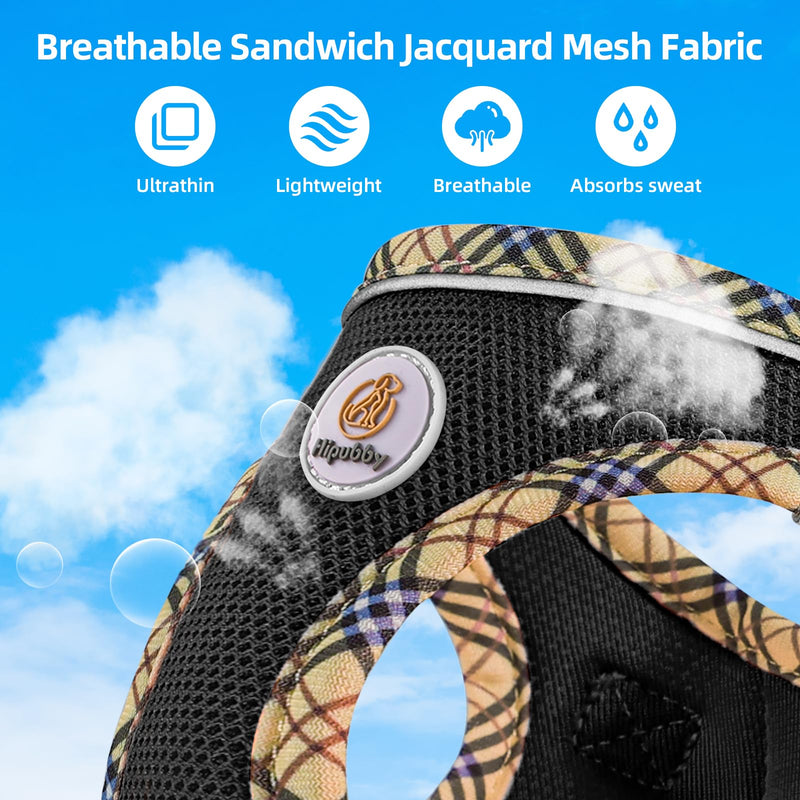 Adjustable Dog Harness Collar and Leash Set Step in No Pull Pet Harness for Small Medium Dogs Puppy and Cats Outdoor Walking Running, Soft Mesh Padded Reflective Vest Harnesses（Black,XXS） (XXS,8.5‘’-9.5‘’Neck Girth,10"-11.5"Chest Girth) Black - PawsPlanet Australia