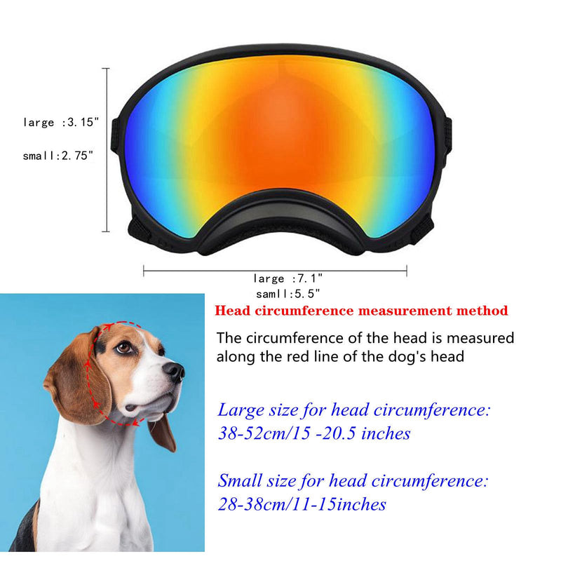 Soft Samll Dog Sunglasses Dog Goggles for Large Breed UV/Wind/Dust Protection Winproof Dog Puppy Sunglasses Pet Glasses Eye Wear with Adjustable Strap (Black Frame & Silver Lens/Small) Black Frame & silver Lens/Small - PawsPlanet Australia