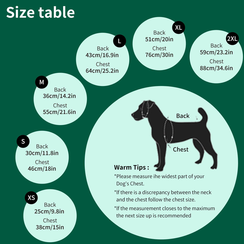 Dog Coat with Harness Built in,Dog Winter Jacket with Padded Fleece,Reflective Waterproof Coat for Small Medium Dogs,Green S Green - PawsPlanet Australia