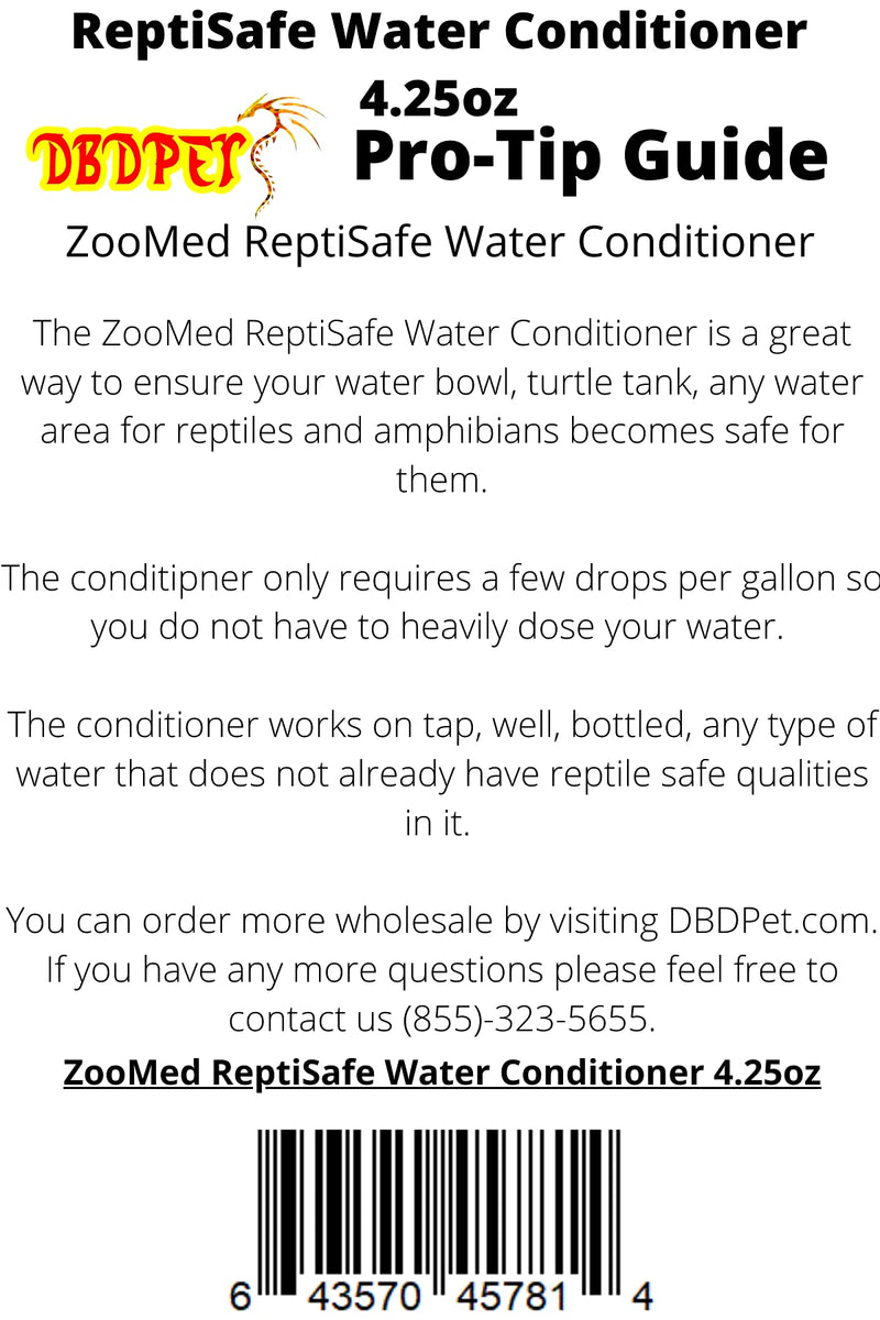 ReptiSafe Water Conditioner for Reptiles 4.25oz - Includes Attached DBDPet Pro-Tip Guide - PawsPlanet Australia