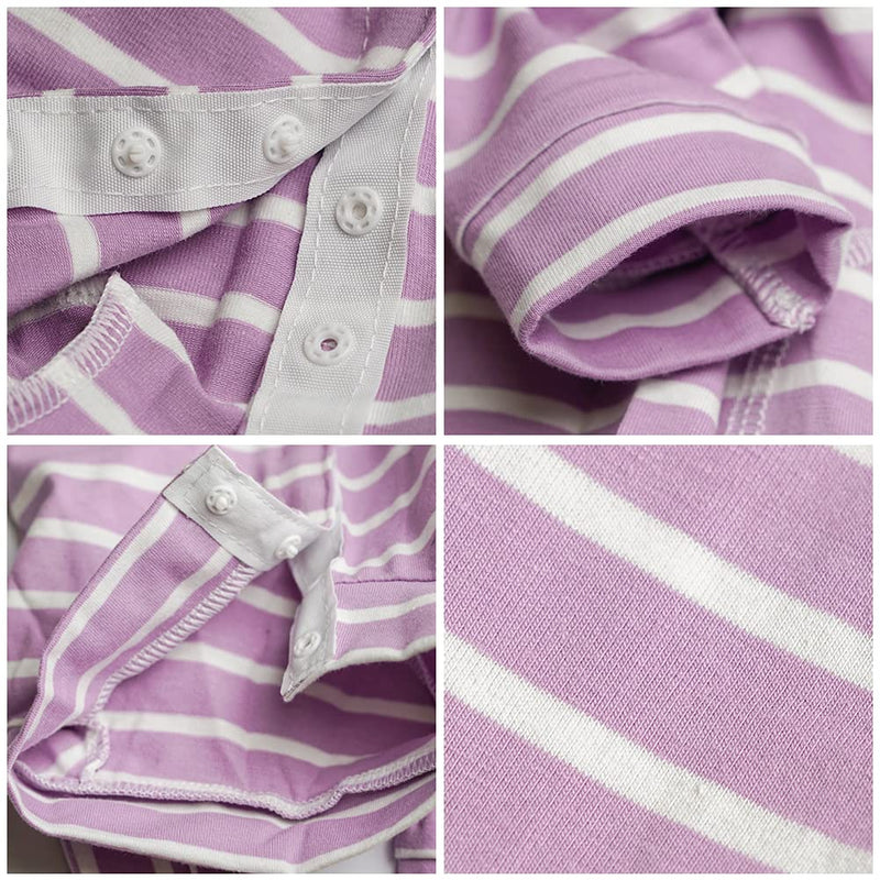 Dog’s Recovery Suit Post Surgery Shirt for Puppy, Full Coverage Dog's Bodysuit Wound Protective Surgical Clothes for Small and Medium Pets (purple white stripe-m) purple white stripe - PawsPlanet Australia