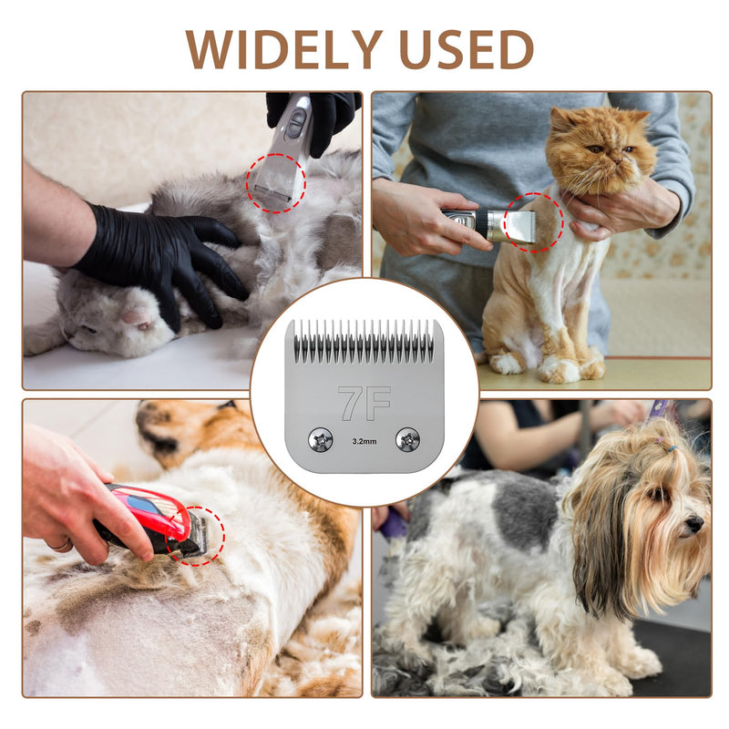 7F 3.2mm Steel Detachable Pet Clipper Blade, Professional Pet Clipper Blades, Compatible with Most Andis, Oster, Wahl, Conair, Sharp, Hardness Made of Steel - PawsPlanet Australia