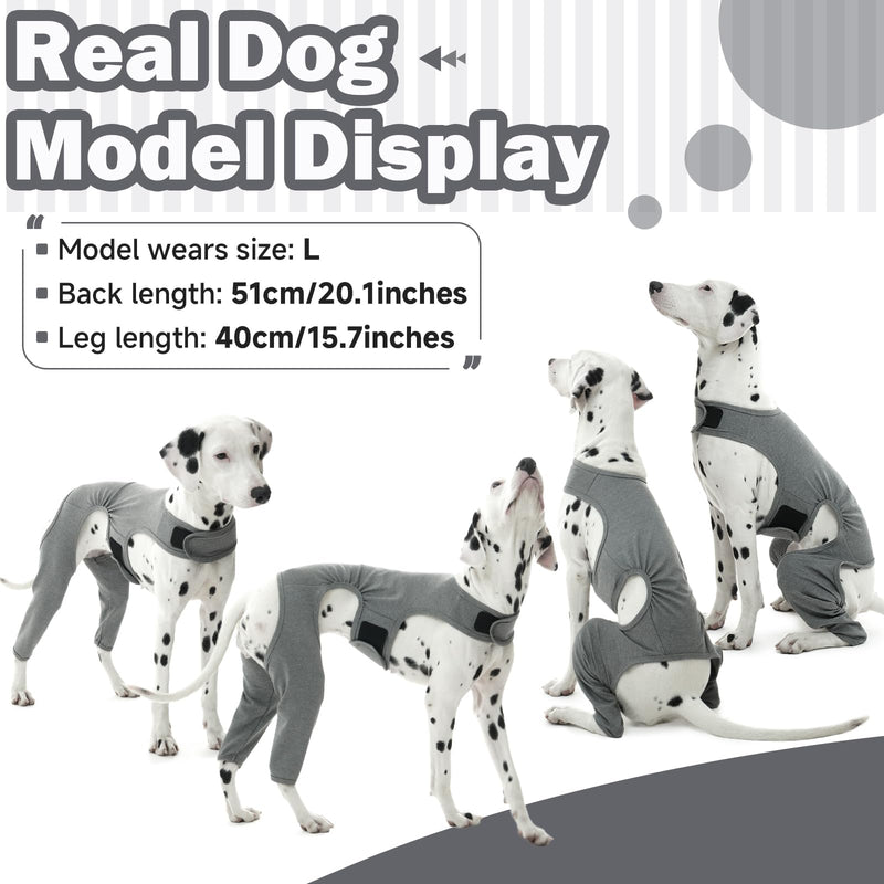 Recovery Suit For Dogs - Leg Surgery Recovery Suit, Lick Sleeve To Prevent Licking Bite, Avoids Wound Infection - 2XL XXL Grey