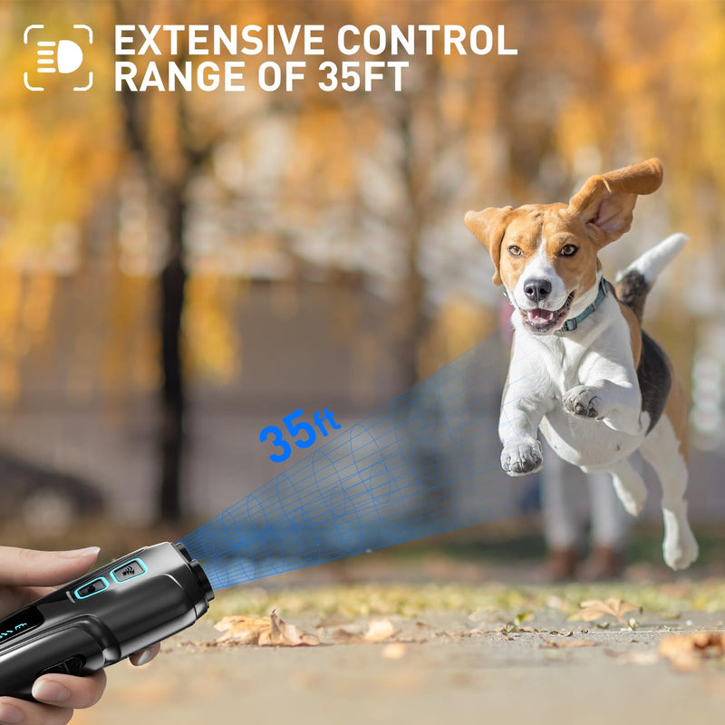 Dog Barking Control Devices Rechargeable Dual Sensor Anti Barking Device with Training/Deterrent Modes Dog Whistle to Stop Barking Ultrasonic Dog Barking Deterrent with LED Flashlight 35 FT Range - PawsPlanet Australia