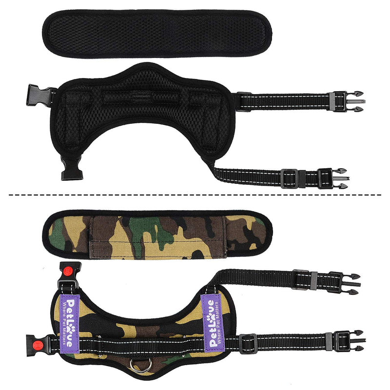 PETLOFT PetLove Dog Harness, Adjustable Soft Leash Padded No Pull Dog Harness for Small, Medium and Large Dogs, Camouflage - PawsPlanet Australia