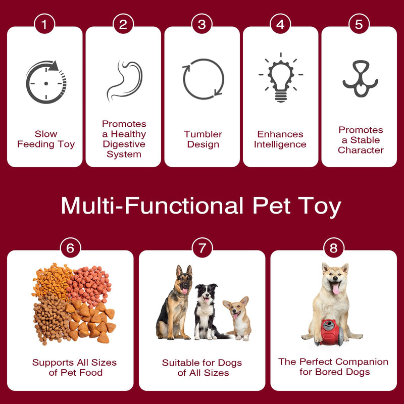 Interactive Dog Toys,Dog Toys for Small Dogs,Adjustable Dog Treat Dispenser Interactive Chase Toys,Dog Slow Feeder Dog Toys to Keep Them Busy - PawsPlanet Australia