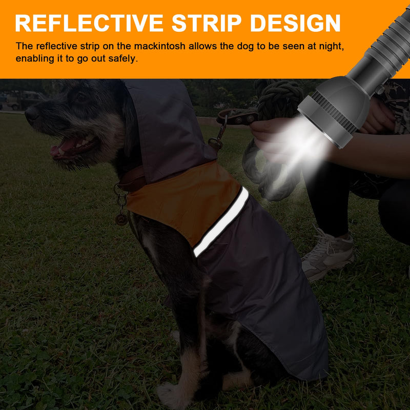 Dog Raincoat with Reflective Strip, Ultra Light Breathable Waterproof Dog Rain Jacket, Adjustable Waterproof Dog Raincoat with Hood, Suitable for Small, Medium, and Large Dogs (Grey, XL) Grey