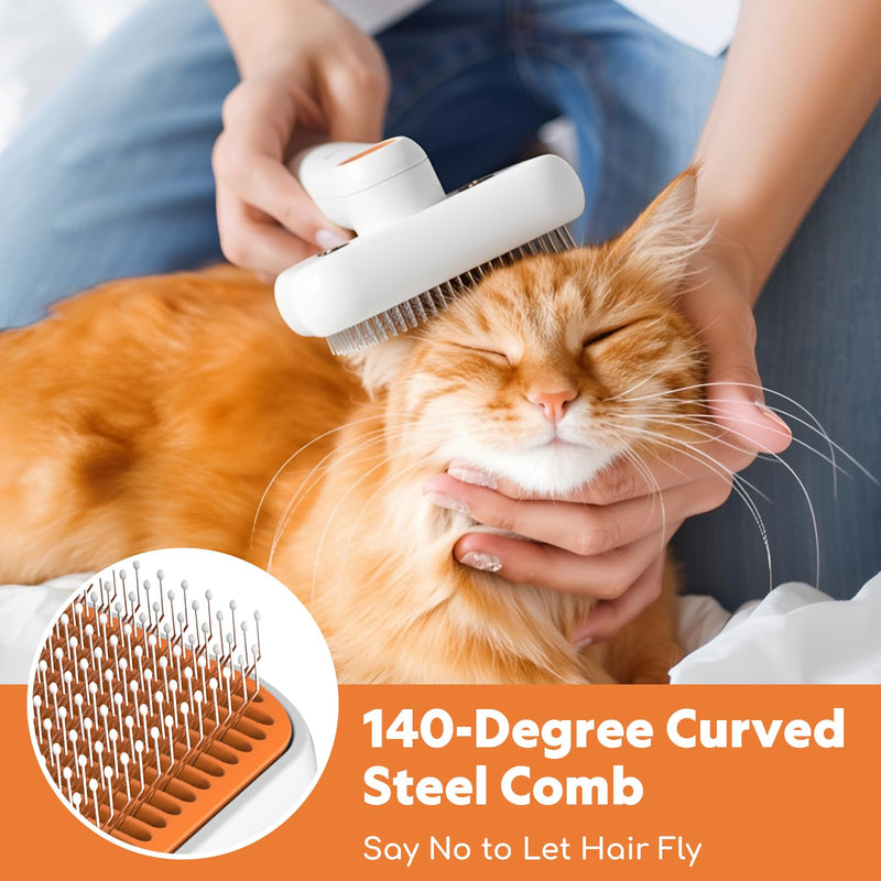 3-in-1 Cat Steam Brush with Mist Spray, Pet Grooming Deshedding Brush with One-Click Hair Release for Long & Short Hair Cats - PawsPlanet Australia