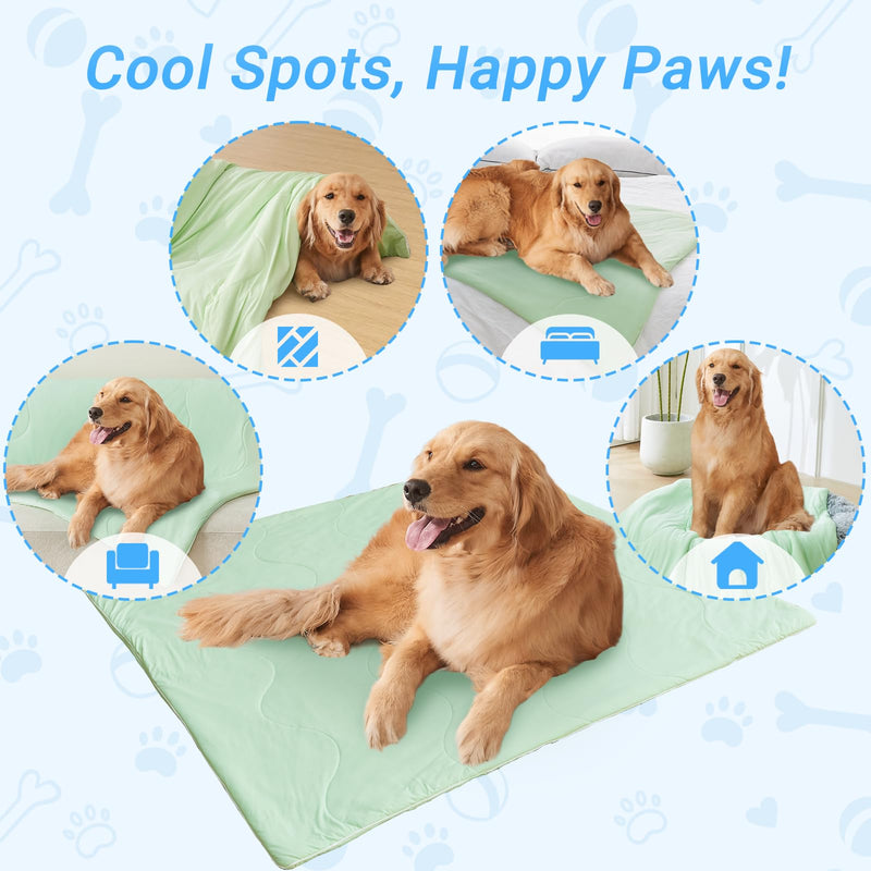 Cooling Blanket for Dogs, Dog Blankets for Large Dogs, Q-MAX > 0.5 Cold Washable Dog Blanket, Soft Durable Self Cooling Cat Mat for Hot Weather, Green 40x50 40"x50" - PawsPlanet Australia