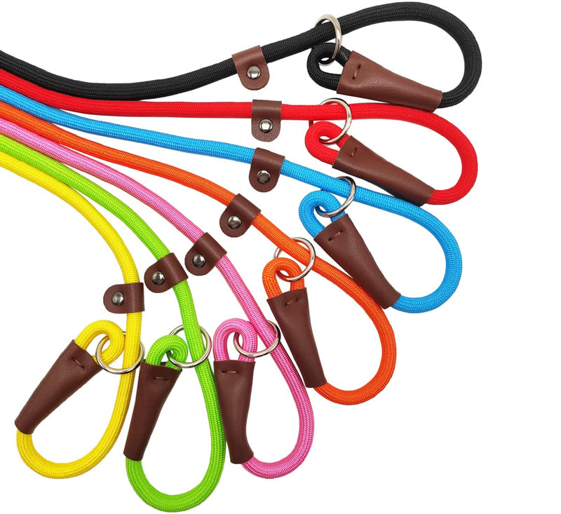5 FT Slip Lead Dog Leash, Heavy Duty 1/2” Strong Nylon, Solid 7 Colors Training Leash, No Pull Dog Lead Great for Medium and Large Breeds (Pink) 1/2" x 5ft pink - PawsPlanet Australia