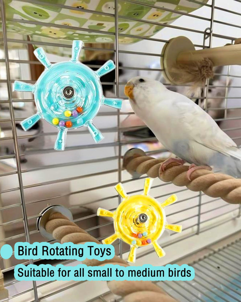 Conure Toys, 1PCS Bird Rotating Spinner Toy Parrot Cage Toy Parakeet Hanging Toys for Small-Medium Birds, Orange - PawsPlanet Australia