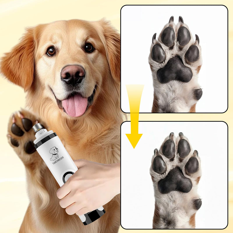 Silent Groom Pro Dog Nail Grinder with 3 Heads & Brush - USB Rechargeable Electric Dog Nail Trimmer/Clipper for Cats and Dogs, Painless Pet Grooming Kit