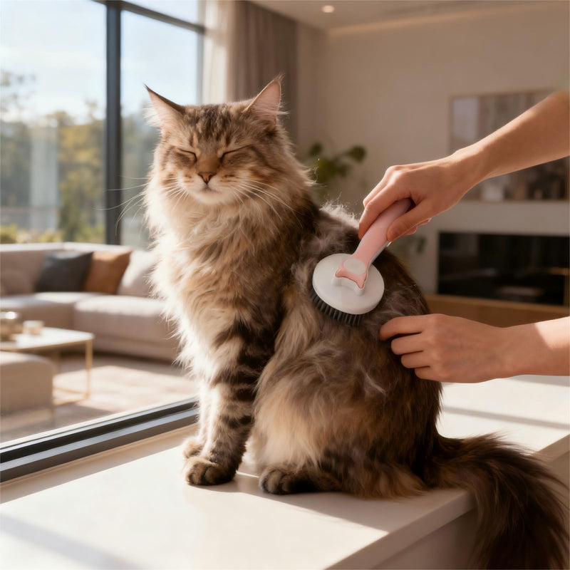 Cat Brush for Shedding & Grooming - Self-Cleaning Deshedding Tool Professional Dog Brush for Short/Long Hair, Indoor Cats Brush with Tangle-Free Control, Gentle on Kittens & Sensitive Skin (Gray) Gray - PawsPlanet Australia