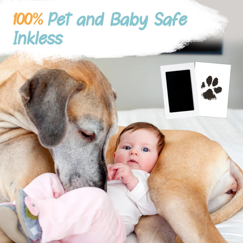 Paw Print Kit for Dogs Cats,Inkless Baby Hand and Footprint Kit, Dog Nose Print Kit,Clean Touch Ink Pad Kit,No Mess Newborn Baby Footprint Kit, Pet Paw Print Kit for Family Keepsake Medium (Pack of 4) Black - PawsPlanet Australia