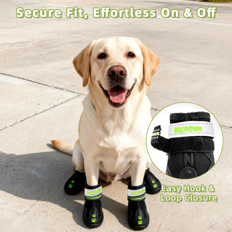Dog Shoes&Dog Boots for Small,Medium,Large Dogs,Waterproof Non-Slip Shoes for Winter&Hiking,Adjustable Paw Protection, for Dogs(#6(Width 2.76inch) for 55-66 lbs) Black #6 (width 2.76inch) for 55-66 lbs - PawsPlanet Australia