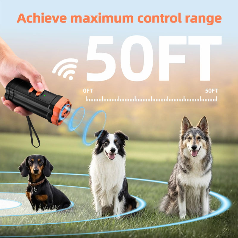 Ultrasonic Bark Control - Dual Training Modes, LED Light, Portable for Indoor/Outdoor Use. Effectively Deters Your & Neighbor's Dogs. - PawsPlanet Australia
