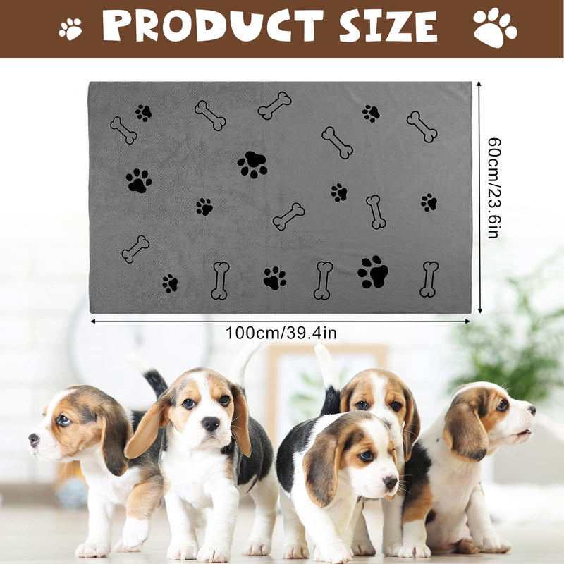 Chumia 4 Pcs Dog Towels for Drying Dog Puppy Bulk Microfiber Absorbent Paw Towel Pet Bathing Supplies Quick Drying for Medium Cats Pets Shower(24 x 40 Inch,Gray) 24 x 40 Inch Gray - PawsPlanet Australia