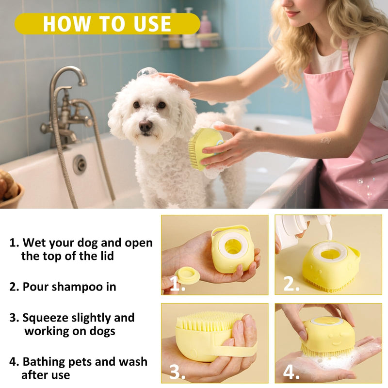 9 Piece Bath Grooming Kit for Pets - Dog Bath Brush Kit Slicker Hair Brush Set with Pet Nail Clipper and File Comb for Shedding Bathing 9Pcs - PawsPlanet Australia
