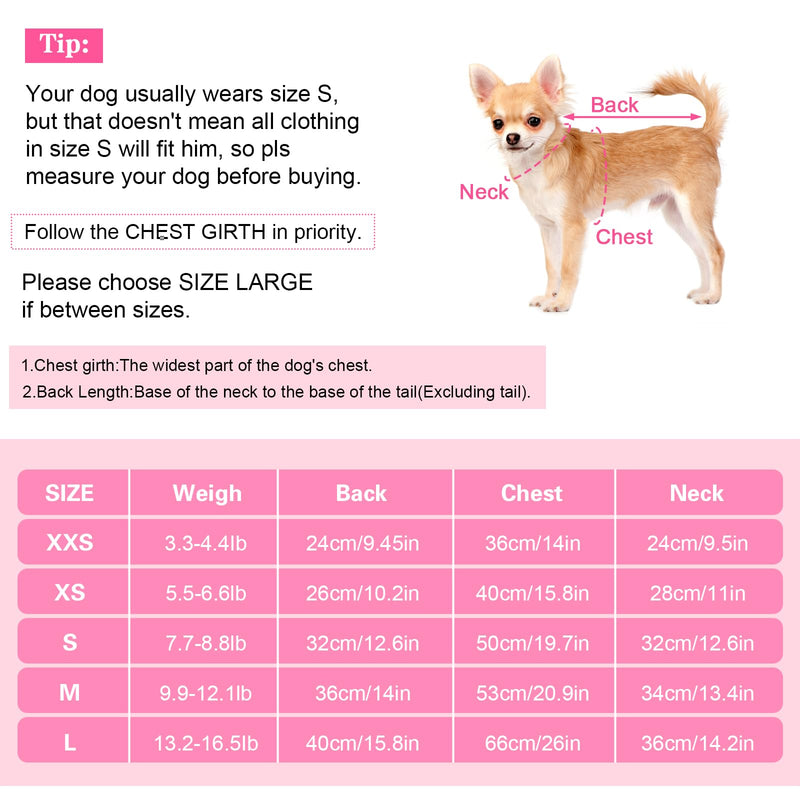 Dog Pajamas for Small Dogs Cats Fleece Jumper Heart Onesie Clothes Soft Pink Pyjamas Rompers Four-Legs Sleepwear Ffor Puppy Chihuahua Yorkie (XS) XS