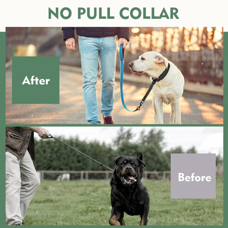 Martingale Collar for Dog,No Pull Dog Walking Training Collar,Adjustable Tactical Dog Collar with Heavy Duty Metal Buckle,Reflective Nylon Military Dog Collar for Small,Medium,Large Breed Dog Medium,20Inch,14.5-18.5"Neck Black - PawsPlanet Australia