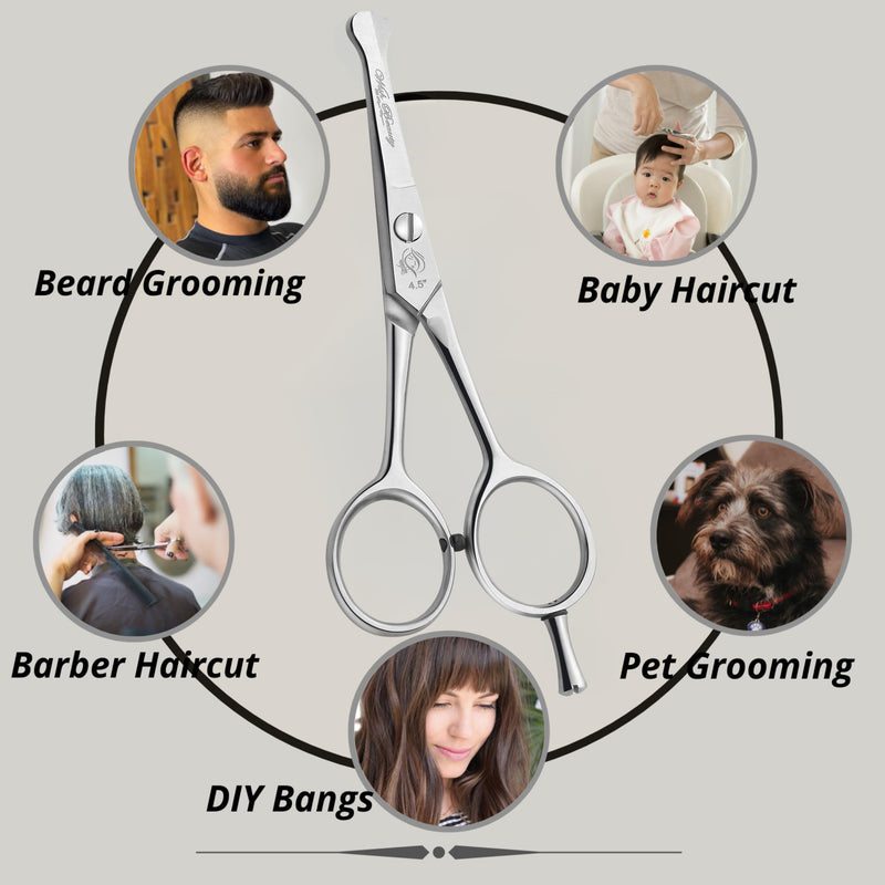 Glamified Glam Pet Grooming Shears,4.5" Dog Eye Cutter Scissors Stainless Steel W/Safety Rounded Tips for Professional Pets Dogs Cats Grooming Tool