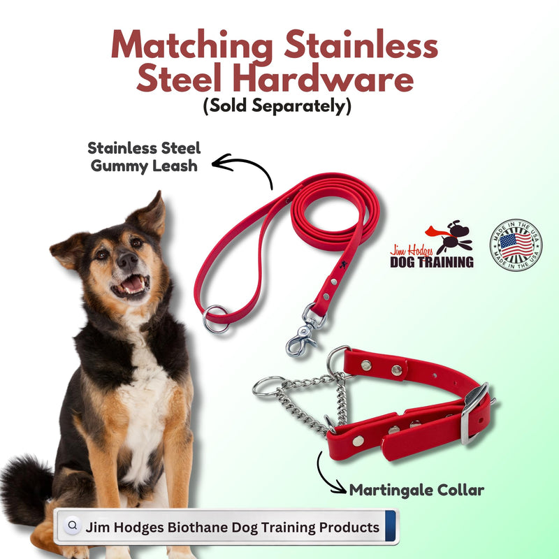 Martingale Collar for Dogs, Biothane, Stainless Steel Hardware, No Pull, Made in The USA, Professional Grade, Large, Red - PawsPlanet Australia