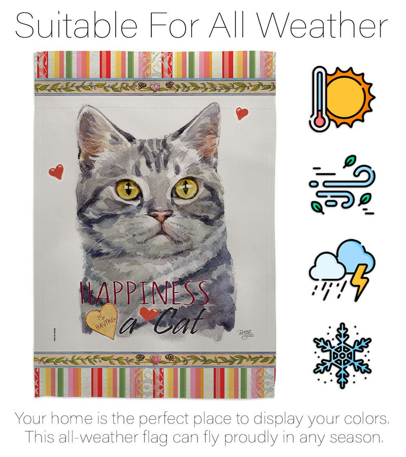 Breeze Decor Red American Short Hair Happiness House Flag-2 pcs Pack Cat Kitten Meow Spoiled Paw Fur Pet Nature Farm Animal Creature Banner Small Garden Yard Gift Double-Sided, Made in USA - PawsPlanet Australia