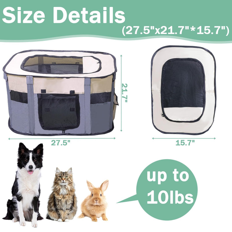 Dog Playpen Portable Cat Dog Playpen for Indoor & Outdoor Foldable Kennel Tent Crate,Water-Resistant Breathable Shade Cover, Dog Crate for Small Animals with Carrying Case - PawsPlanet Australia
