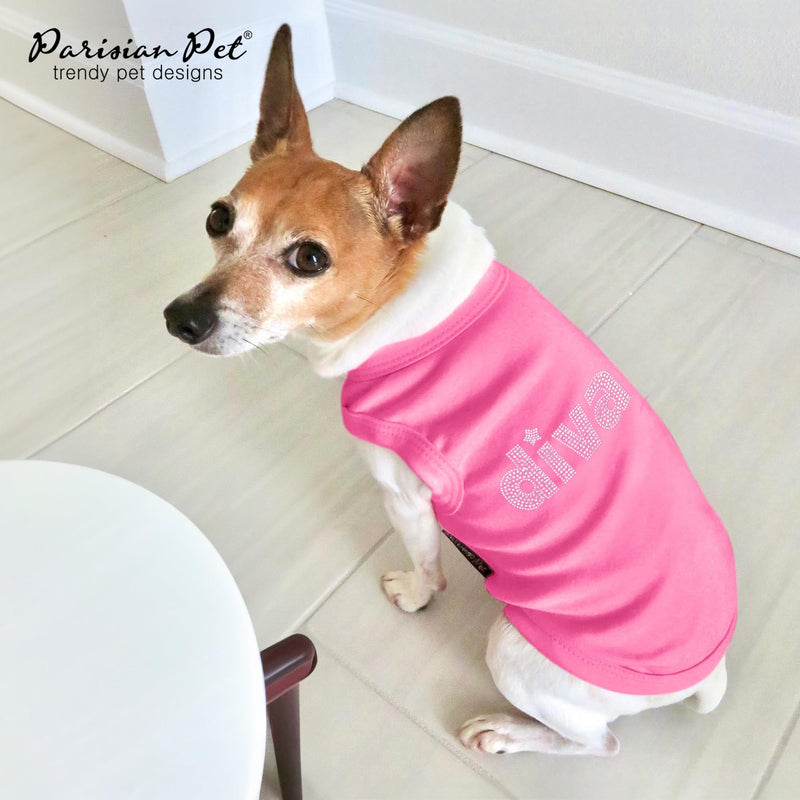 Parisian Pet Diva Dog Shirt – 100% Cotton Shirts for Large Dogs – Pink Sleeveless Soft Puppy Clothes – Lightweight and Breathable Dog Outfit – Summer Pet Apparel - Stretchable Tshirts for Dogs 3XL - PawsPlanet Australia