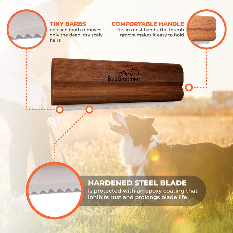 EasyGroomer Deshedding Brush for Dogs & Cats – Undercoat Grooming Tool for Short & Long Hair, Removes Loose Fur & Dirt, Reduces Shedding for Small & Large Pets, Mahogany 5 Inch - PawsPlanet Australia