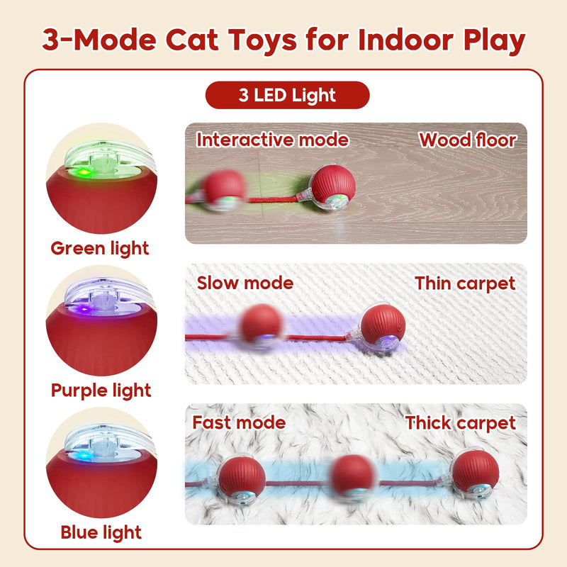 Interactive Cat Toy, Interactive Dog Toy, Electric Automatic Rolling Moving Toys, Self Activated Play Smart Rolling Ball for Cats & Dogs, Chase Teaser Pet Ball for Bored Indoor Cats/Kittens/Dogs - PawsPlanet Australia