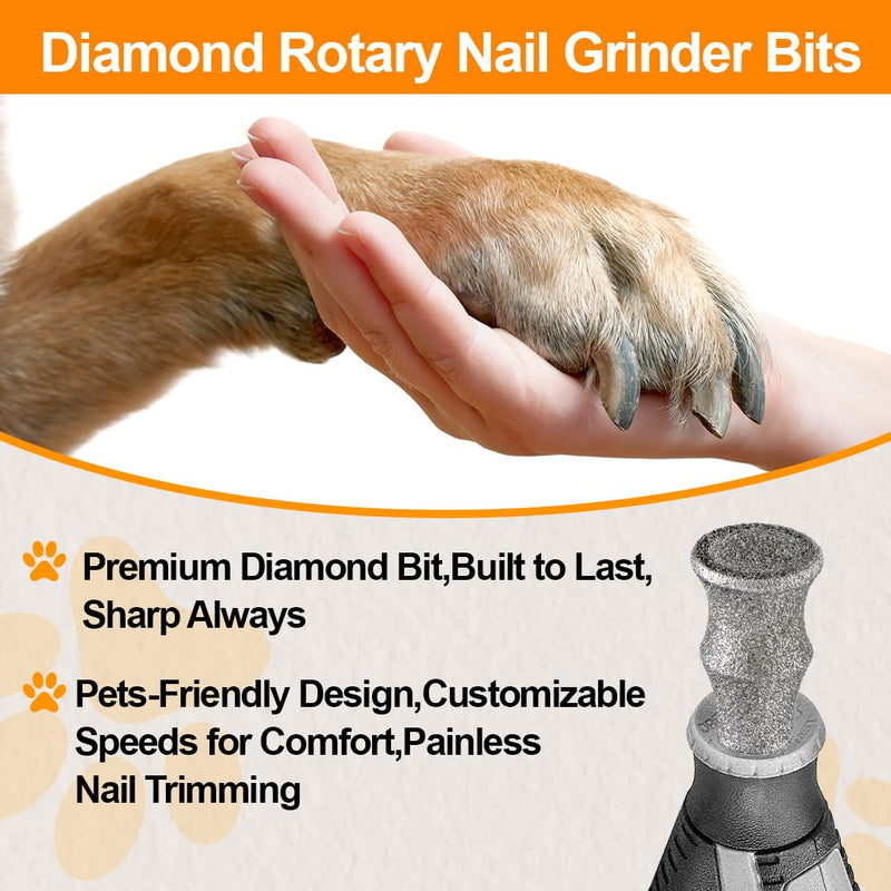 Diamond Rotary Pet Nail Grinder Bits Dog Nail Grinder Replacement Head -5PCS 1/8" Replacement Grinder Wheel for Animals Nail Care(Mixed) Set 1(5pcs) - PawsPlanet Australia
