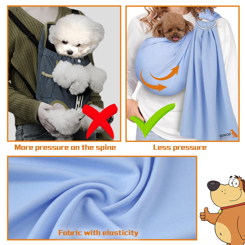 Dog Sling Carrier for Small Dogs,Carrying Wrap Anti-Anxiety Cat Sling,Adjustable Pet Sling(Light Gray) light gray - PawsPlanet Australia