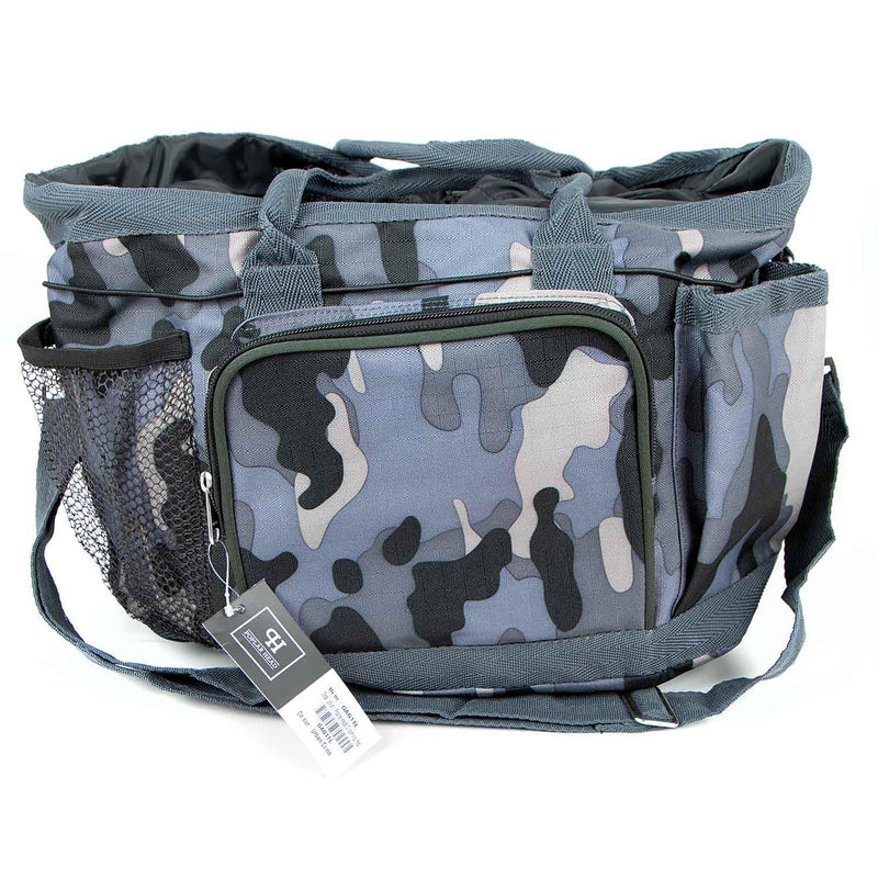 Jeffers Poplar Head Grooming Bag – Horse Grooming Organizer Tote with Pockets for Brushes, Tools, Clippers, Shampoo, Detangler – Stable Barn Kit Carrier for Horses, Pets, Livestock, Urban Camo