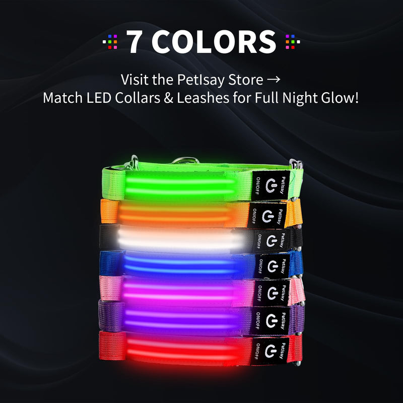 PetIsay Night Walking LED Dog Leash - 6FT Reflective & Waterproof Light Up Safety Leashes for Dogs - USB Rechargeable, Orange 6 feet Orange(Fiber optic version) - PawsPlanet Australia