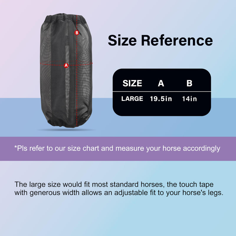4 Pack Horse Fly Leg Wraps - Breathable Mesh Fly Boots for Horses, Non-Slip No RubFit, UV Protection for Pasture & Trail Riding