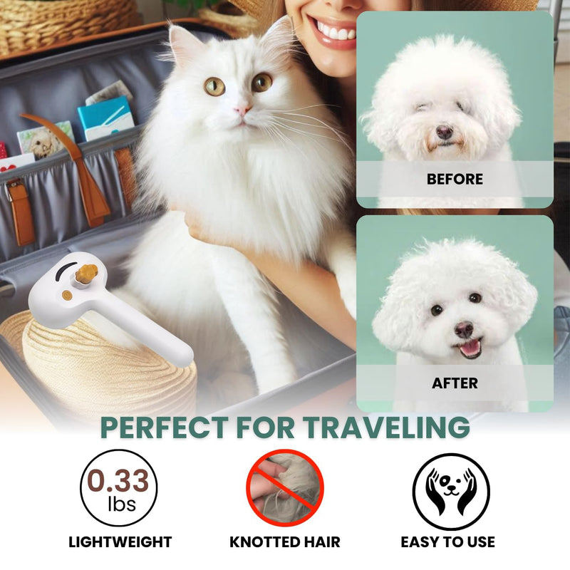 2025 Pet Grooming Brush with Spray for Cats & Dogs; Water/Mist/Steam Brush for Cat & Dog; 4in1: Self Cleaning, Anti Static Shedding Spray Comb, Hair Removal, Misting Indoor Steamy Grooming Brush - PawsPlanet Australia