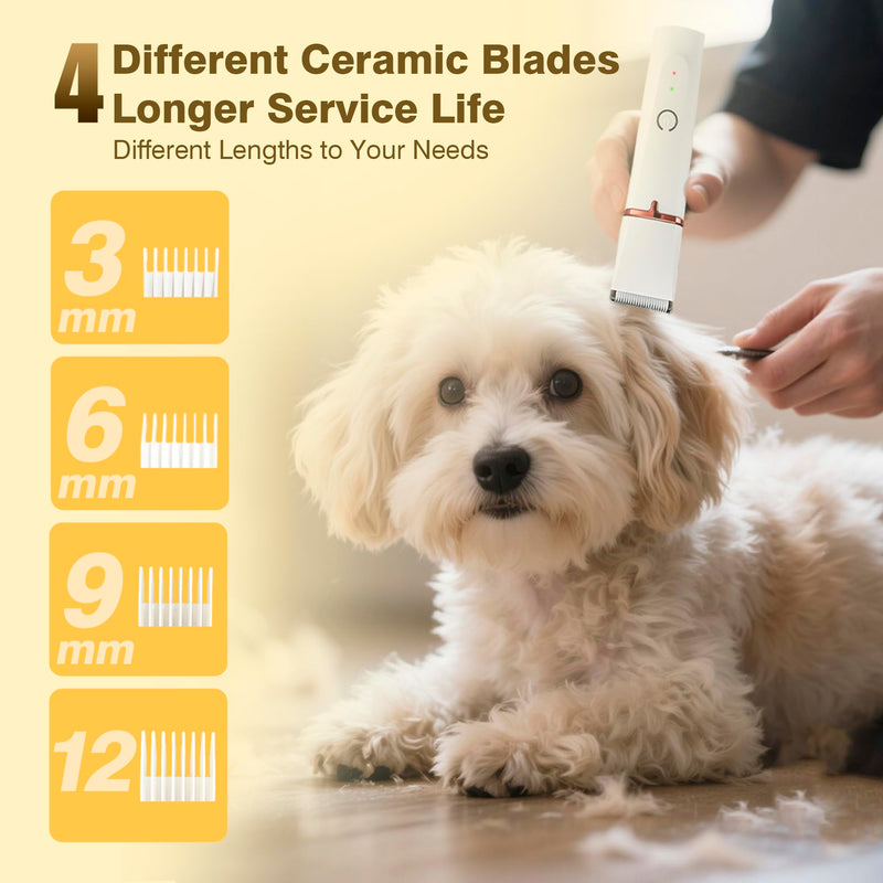 2025 New Petium 4-in-1 Dog Grooming Clippers Kit-Quiet Dog Nail Grinder & Paw Trimmer,Low Noise Cordless Pet Shaver for Small Dogs & Cats,USB-Rechargeable, 6 Guide Combs - PawsPlanet Australia