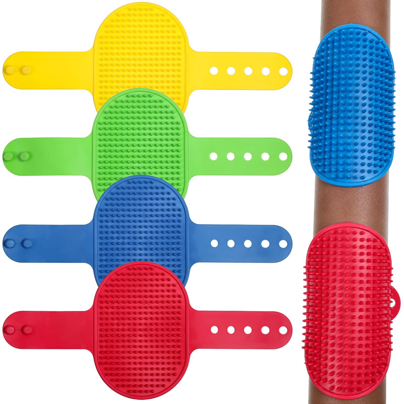 4 Pcs Cat Face Scratcher Silicone Grooming Strap Pad Cat Self Groomer Brushes Rubber Cats Massager for Indoor Climbing Frames Table Leg Cats Face Scratcher Adjustable - PawsPlanet Australia
