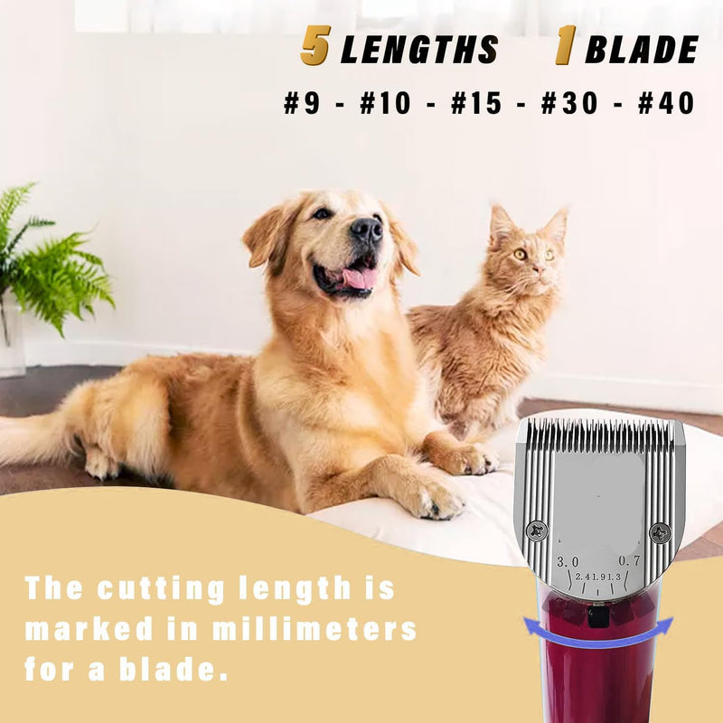 Audoc 5 in 1 Blades Adjustable Dog Grooming Replacement Blades Compatible with Wahl Animal Clipper Arco, Bravura, Chromado, Creativa, Figura, and Motion Pet, Dog, and Horse (Silver/3PC) GOLD/3PC - PawsPlanet Australia