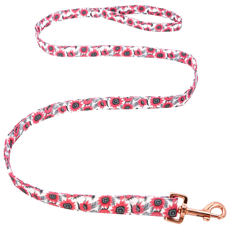 Lionheart glory Strong Dog Leash Pink Sunflower Girl Durable Dog Leashes with Comfortable Soft Handle for Small Medium and Large Girl Dogs Medium (Pack of 1） - PawsPlanet Australia