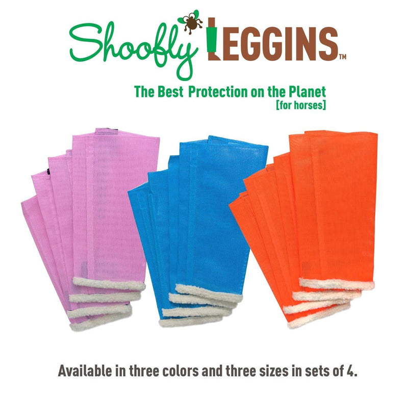 SHOOFLY Horse Leggins, Patented Loose Fitting Boots, Breathable Plastic Mesh (Blue/Yearling)