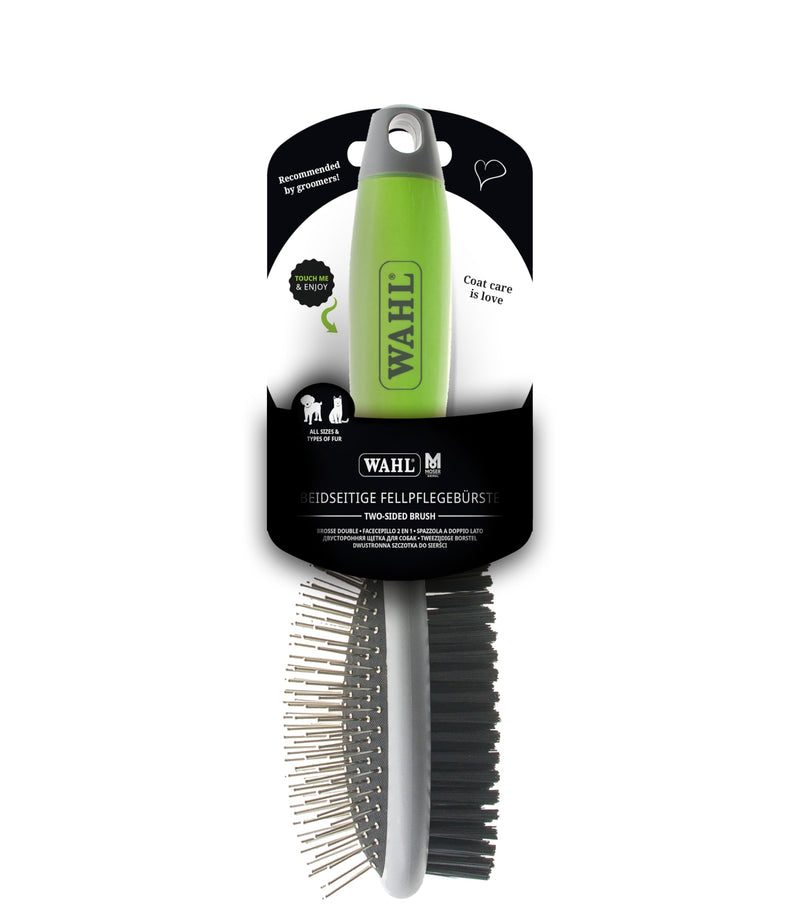 Wahl 2999-7025 Double-Sided Grooming Brush, Pack of 1 Green