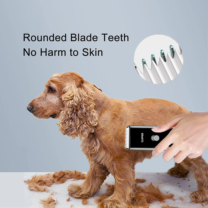 Cat Grooming Clippers Pet Hair Clipper USB Rechargeable Electric Dog Clippers Portable Waterproof Low Noise Cat Shaver Cordless Paw Trimmer for Dog Cat Home(Black) Black Set