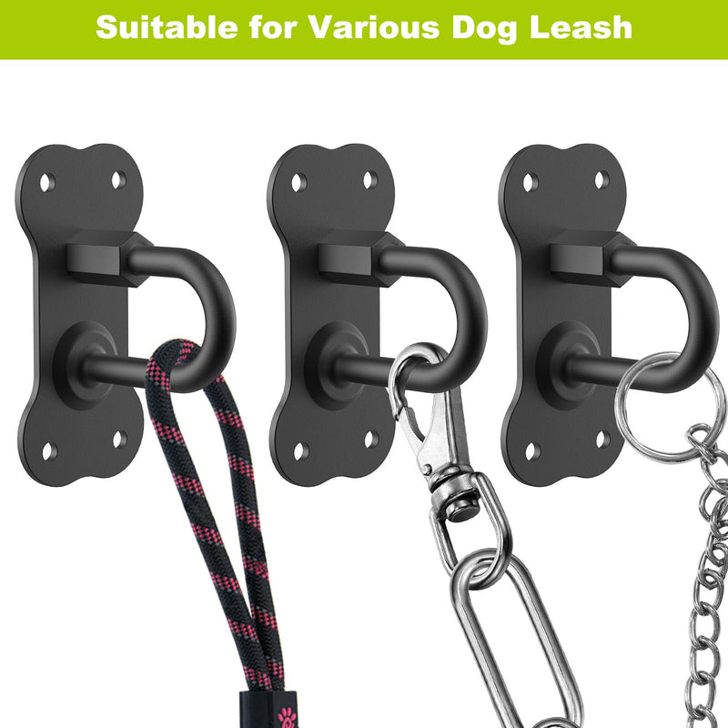 BeneLabel 2Pack Dog Leash Hooks for Wall Black Dogs Leash Holder Wall Mount Dog Hook for Leashs for Indoor & Outdoor Use - Secure and Escape-Proof Hook for Dogs Leashs Storage 2 Pack - A - dog leash hook - PawsPlanet Australia
