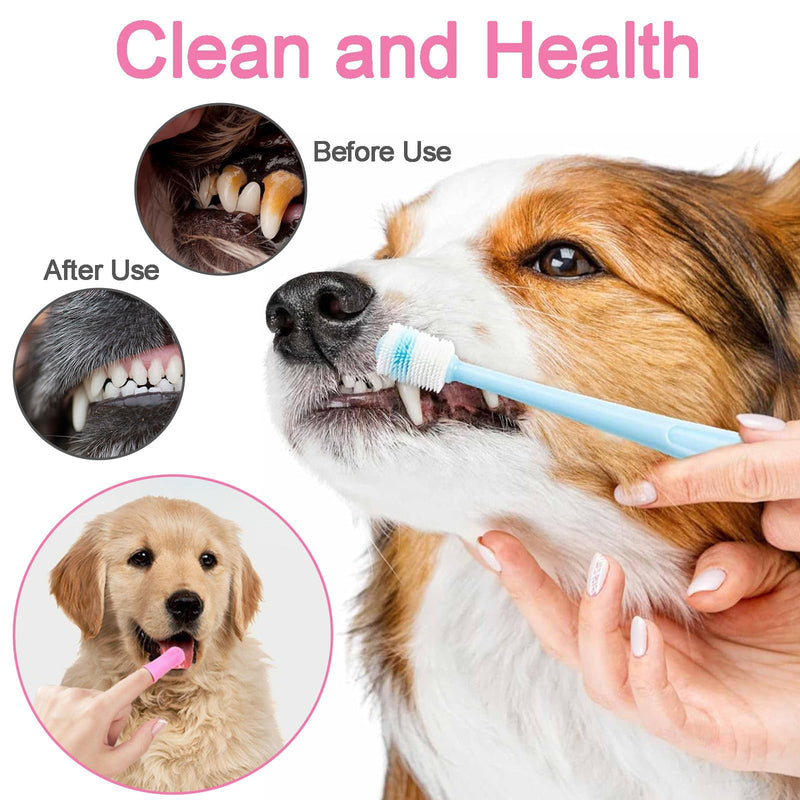Pack of 6 Cat Toothbrushes, 360 Degree Dog Toothbrush for Small Dogs, Medium and Large Pets, Silicone, Food Grade, Reusable Toothbrush for Cats and Dogs